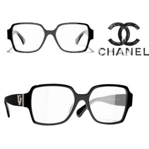 CHANEL EYEGLASSES Black  Ref.3438 C501 FRAMES 54-17-140 RX Blue light